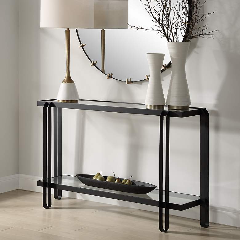 Image 3 Shadow 55 1/4" Wide Black Console Table more views