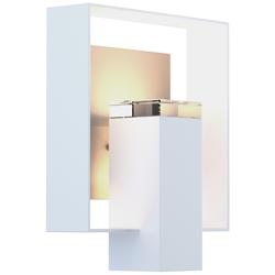 Shadow Box 10&quot;H Burnished Steel Accented Coastal White Outdoor Sconce