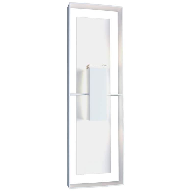 Image 1 Shadow Box 10"H Tall Steel Accented Coastal White Outdoor Sconce