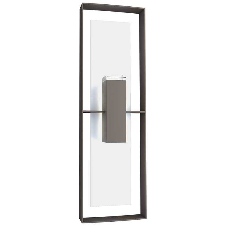 Image 1 Shadow Box 10"H Tall White Accented Coastal Dark Smoke Outdoor Sconce