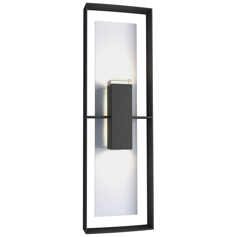 Image 1 Shadow Box 10"H Tall White Accented Coastal Natural Iron Outdoor Sconc