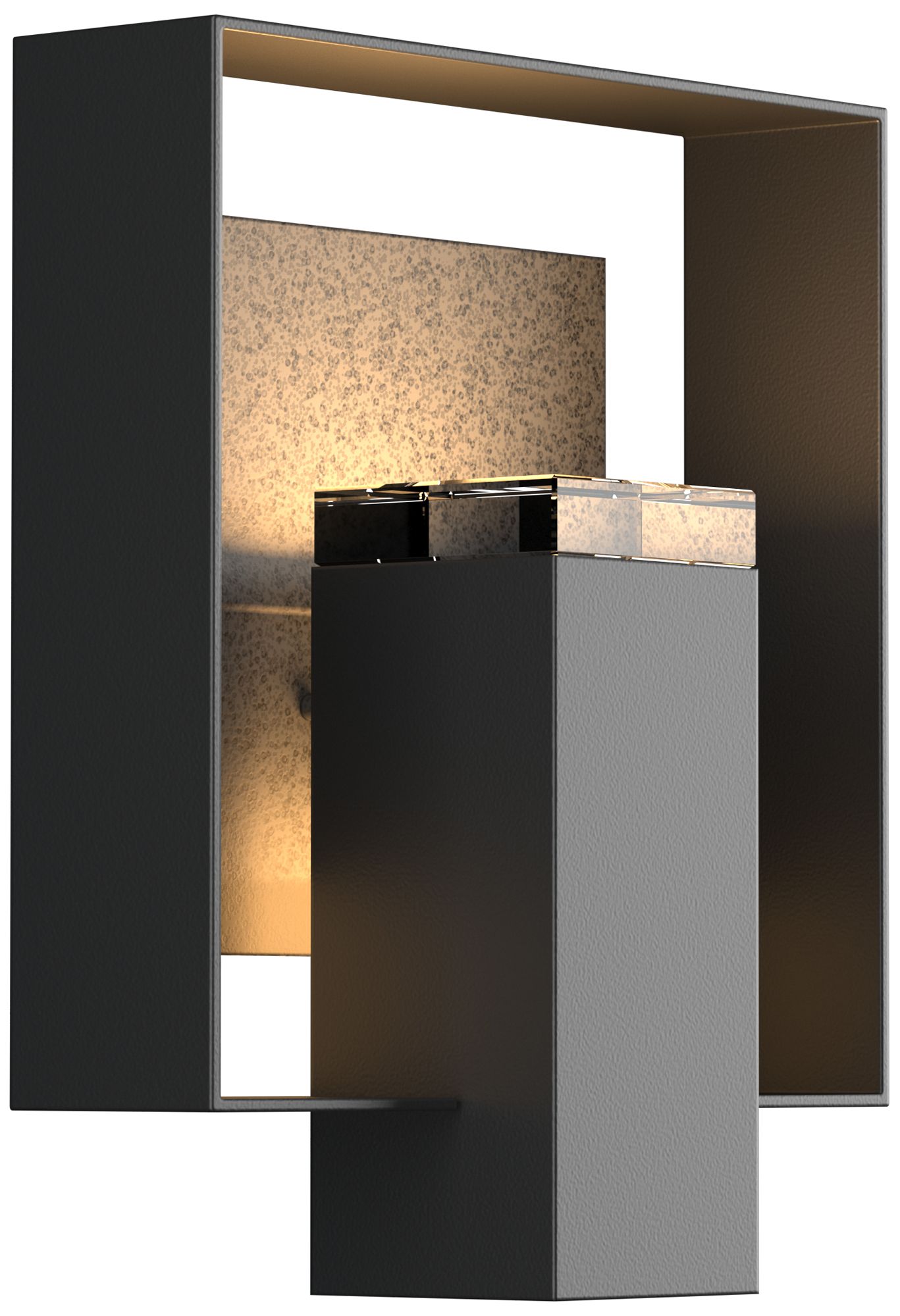 Shadow Box 11.5" High Coastal Black Outdoor Wall Sconce - Natural Iron