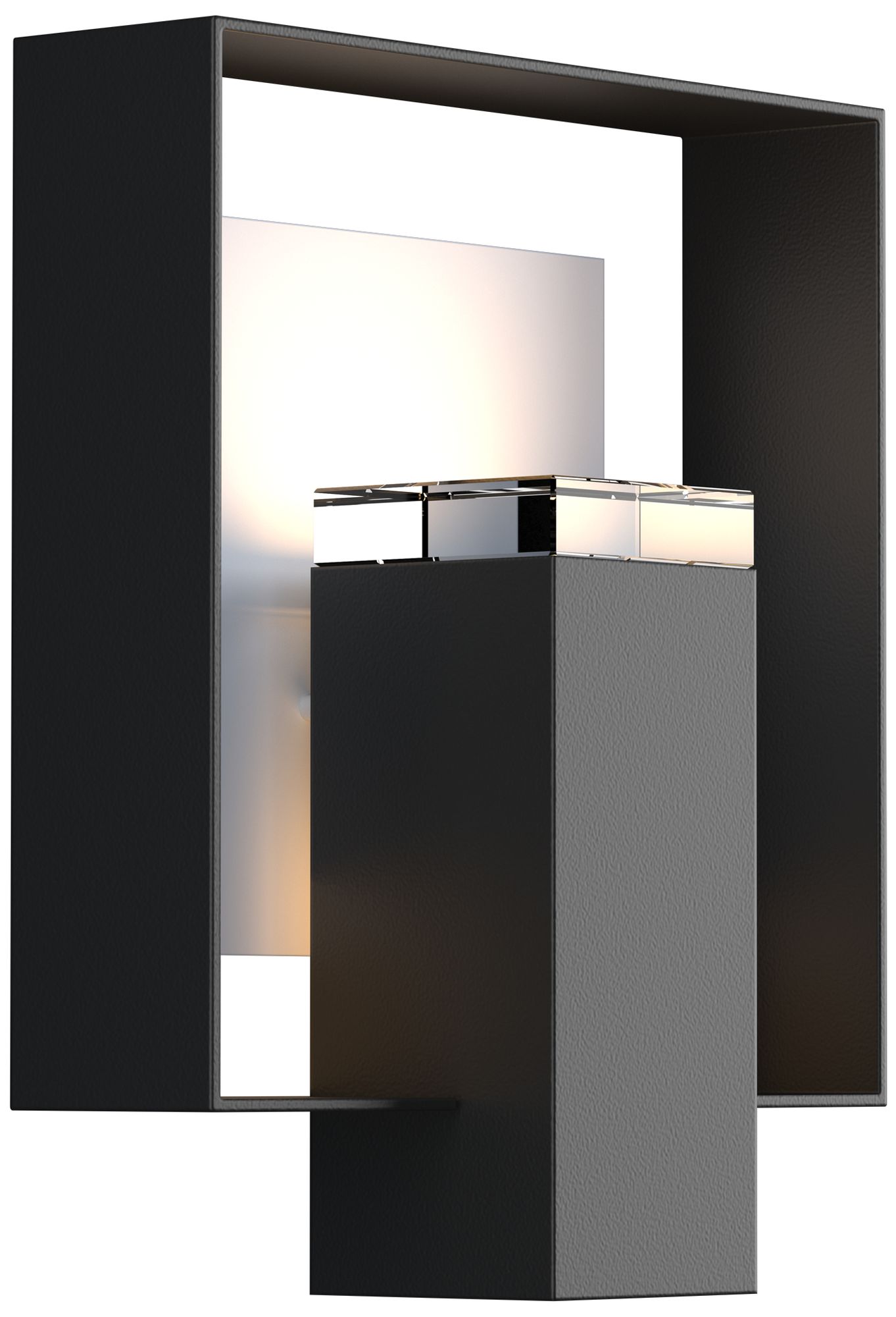 Shadow Box 11.5" High Coastal Black Outdoor Wall Sconce - White