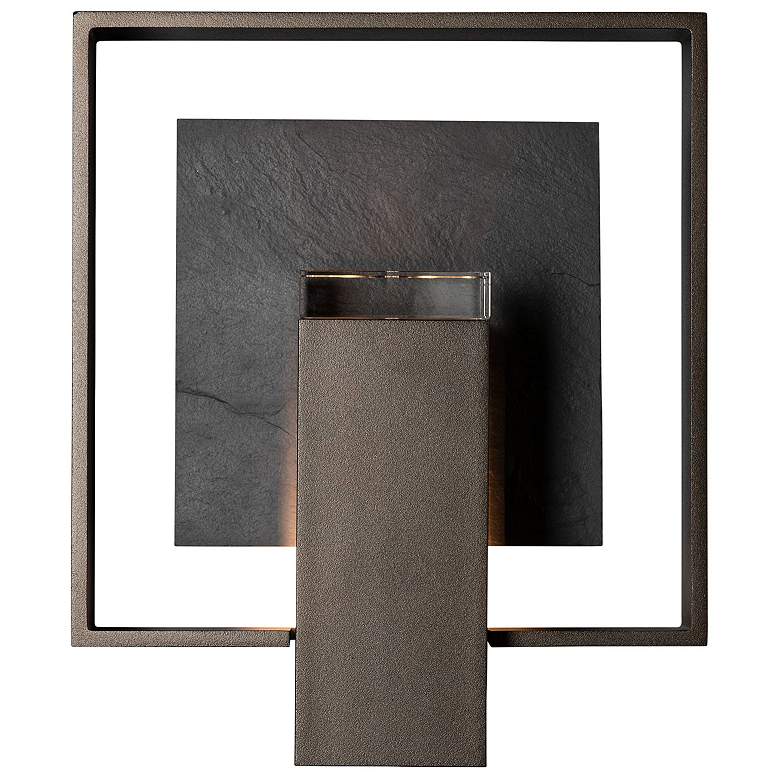 Image 1 Shadow Box 11.7"H Coastal Oiled Bronze And Slate Dark Sky Outdoor Scon