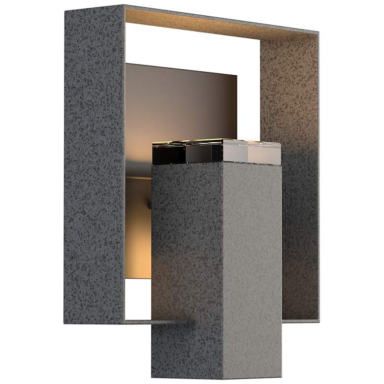 Image 1 Shadow Box 11.7"H Oiled Bronze Accented Iron Outdoor Sconce w/ Clear S