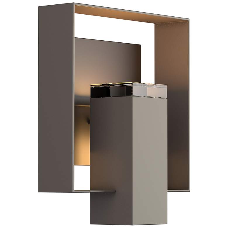 Image 1 Shadow Box 11.7 inchH Oiled Bronze Accented Smoke Outdoor Sconce w/ Clear 