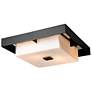 Shadow Box 12"W Burnished Steel Accented Coastal Black Outdoor Flush M