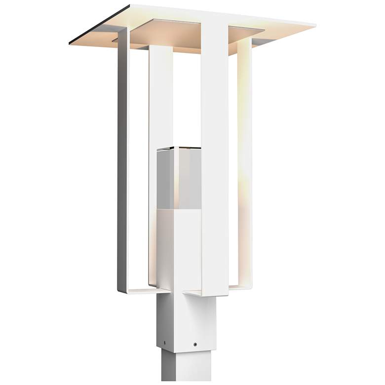 Image 1 Shadow Box 14" High Silver Accented Coastal White Outdoor Post Light