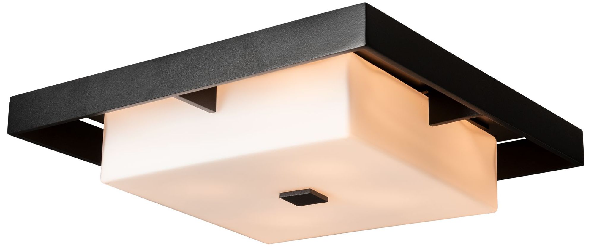 Shadow Box 16.1"W Dark Smoke Coastal Black Outdoor Flush Moun Made to