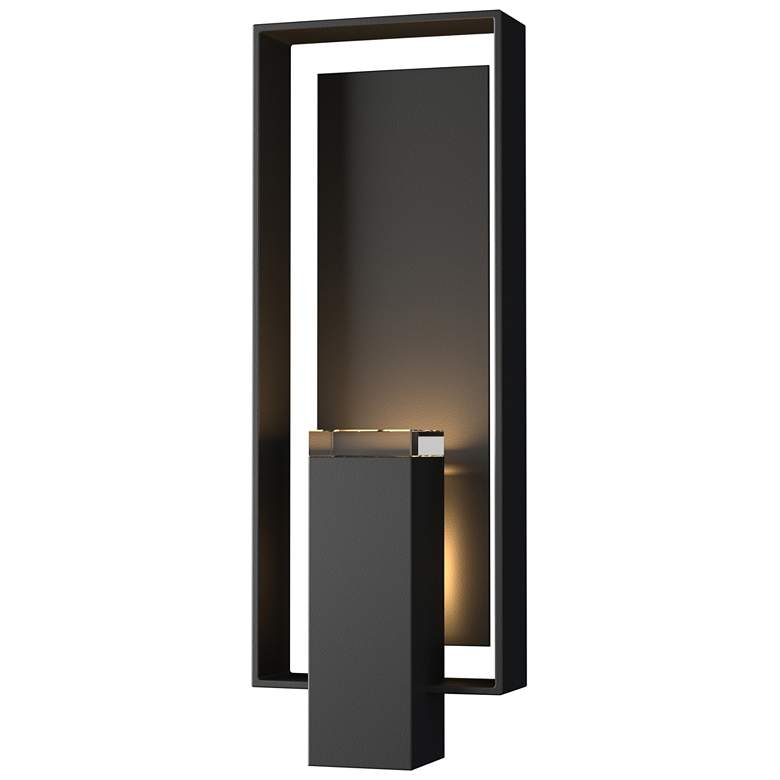 Image 1 Shadow Box 21.2"H Black Accented Large Black Outdoor Sconce w/ Clear S