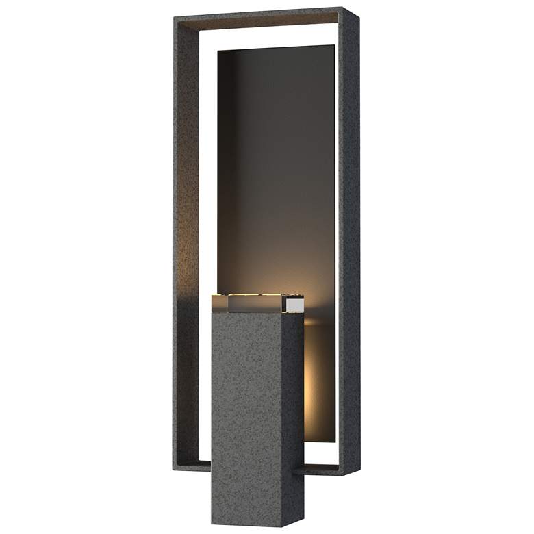 Image 1 Shadow Box 21.2"H Black Accented Large Iron Outdoor Sconce w/ Clear Sh
