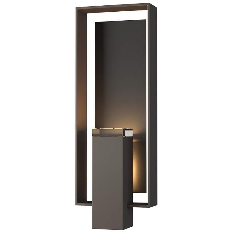 Image 1 Shadow Box 21.2"H Black Accented Large Smoke Outdoor Sconce w/ Clear S