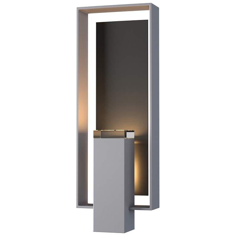 Image 1 Shadow Box 21.2"H Black Accented Large Steel Outdoor Sconce w/ Clear S