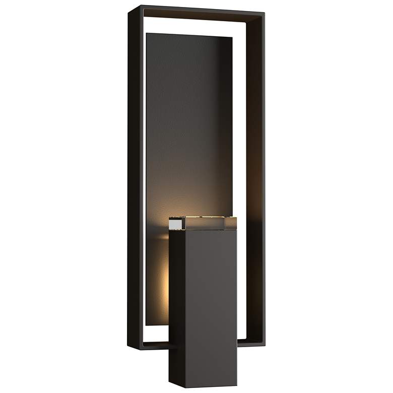Image 1 Shadow Box 21.2"H Black Accented Oiled Bronze Outdoor Sconce w/ Clear 