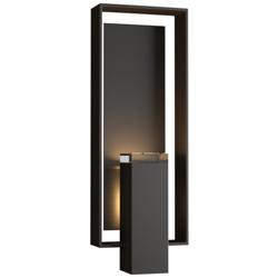 Shadow Box 21.2"H Black Accented Oiled Bronze Outdoor Sconce w/ Clear