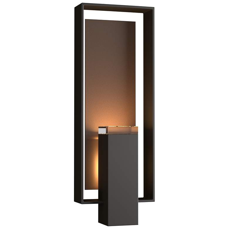 Image 1 Shadow Box 21.2"H Bronze Accent Oiled Bronze Outdoor Sconce w/ Clear S