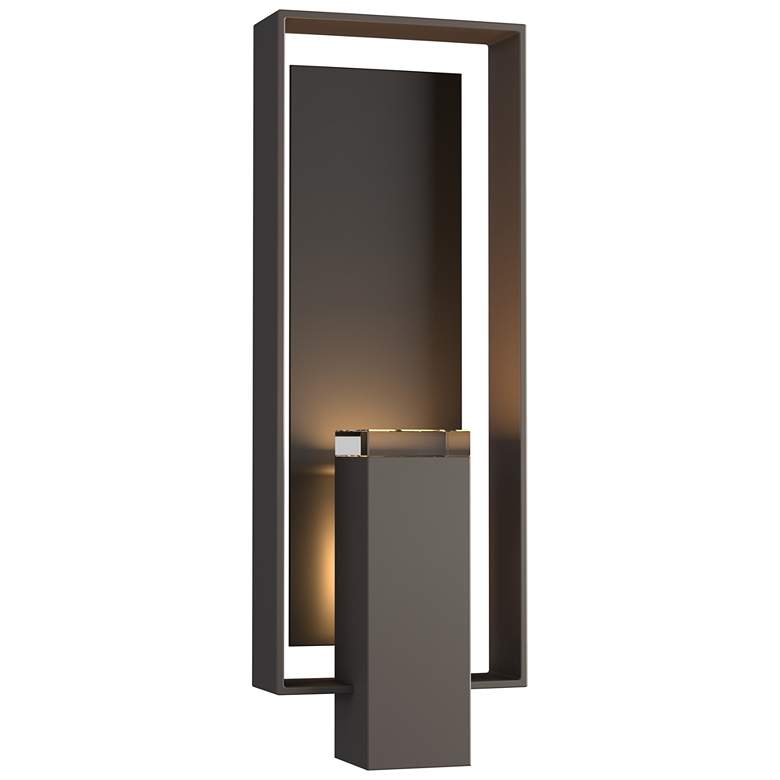 Image 1 Shadow Box 21.2 inchH Oiled Bronze Accented Smoke Outdoor Sconce w/ Clear 