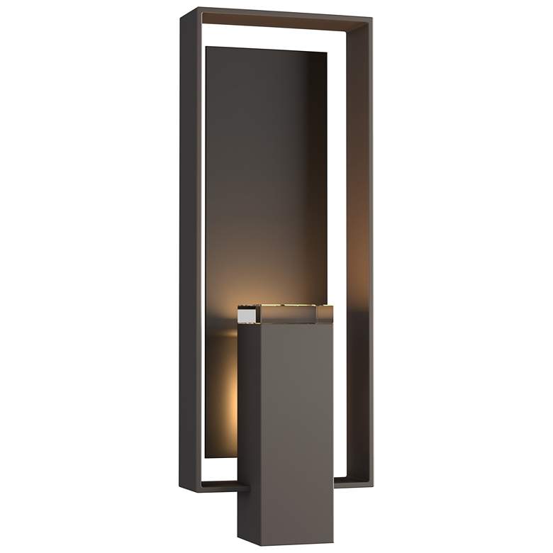 Image 1 Shadow Box 21.2"H Oiled Bronze Accented Smoke Outdoor Sconce w/ Clear
