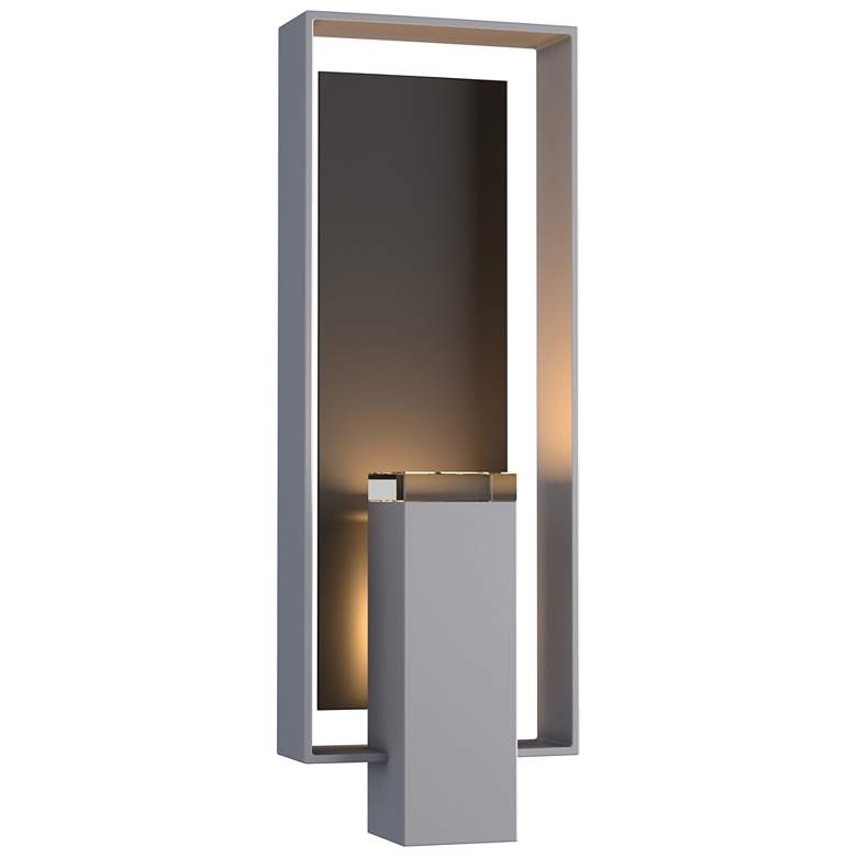 Image 1 Shadow Box 21.2"H Oiled Bronze Accented Steel Outdoor Sconce w/ Clear