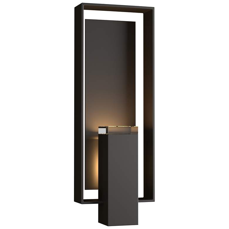 Image 1 Shadow Box 21.2"H Oiled Bronze Outdoor Sconce w/ Clear Shade
