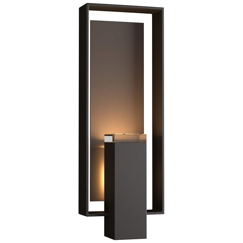 Image 1 Shadow Box 21.2"H Smoke Accented Oiled Bronze Outdoor Sconce w/ Clear