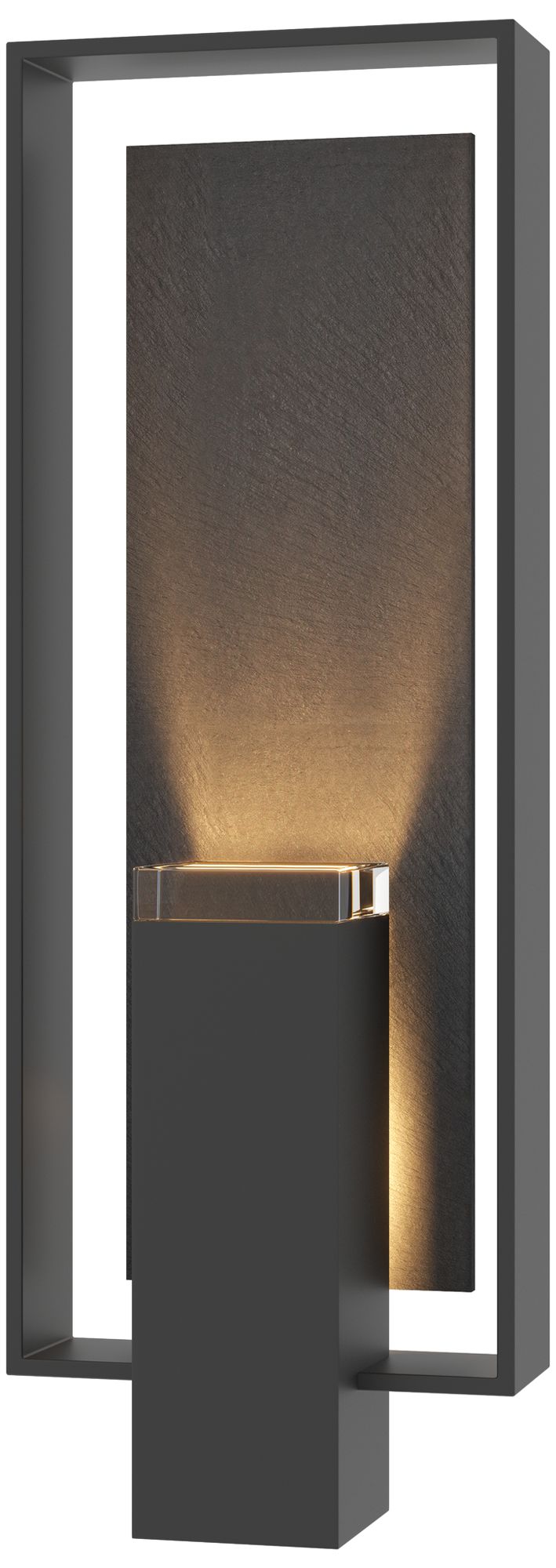 Shadow Box 21" High 2-Light Coastal Black Outdoor Wall Sconce - Slate