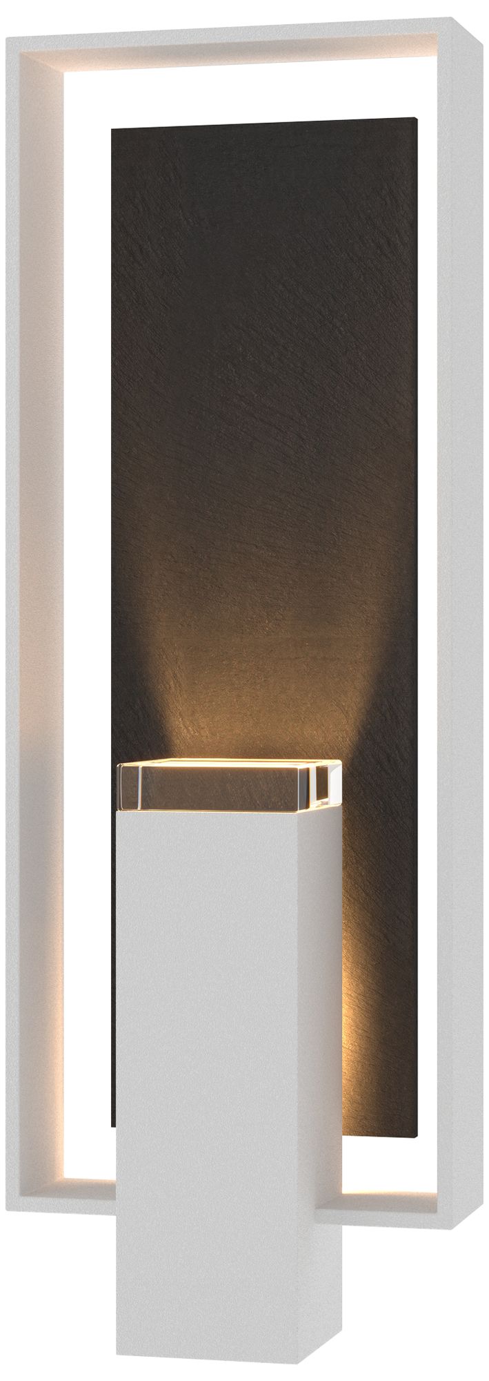 Shadow Box 21" High 2-Light Coastal White Outdoor Wall Sconce - Slate