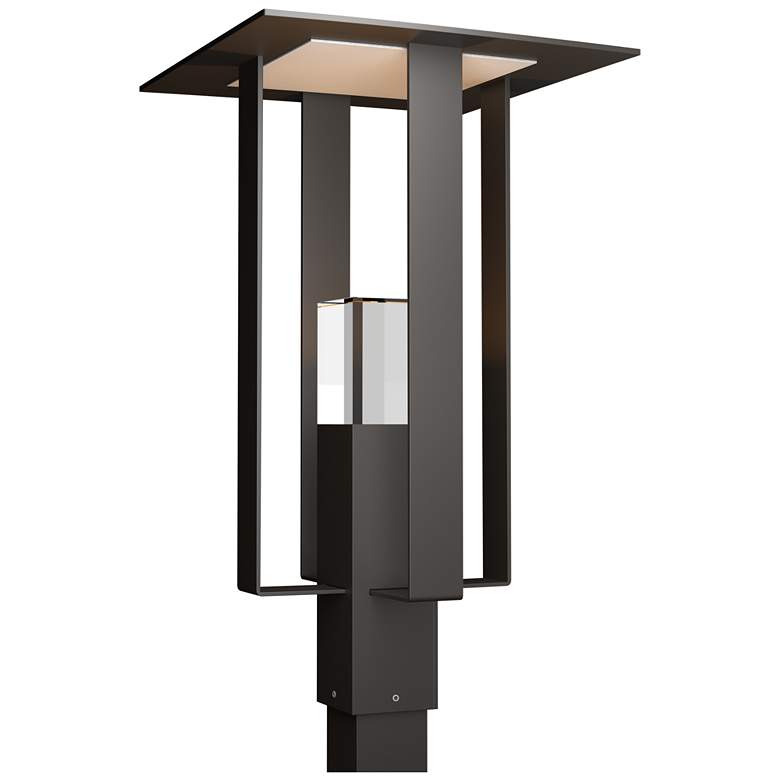 Image 1 Shadow Box 24.1"H Silver Accented Oiled Bronze Outdoor Post w/ Clear S
