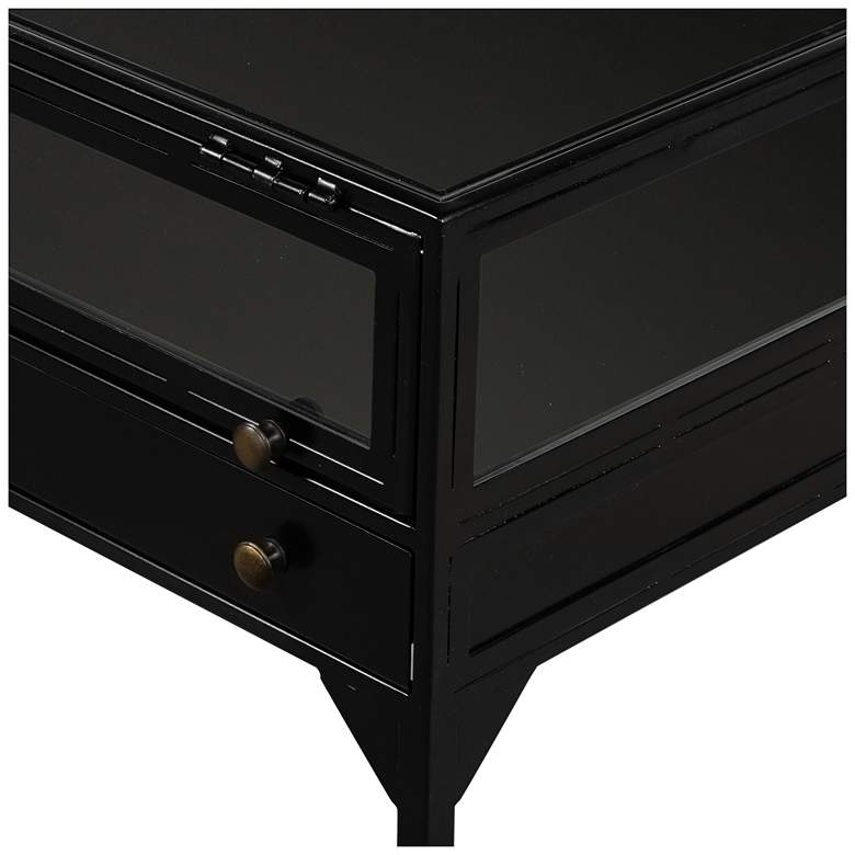 Shadow Box 24&quot; Wide Matte Black 1-Drawer End Table more views