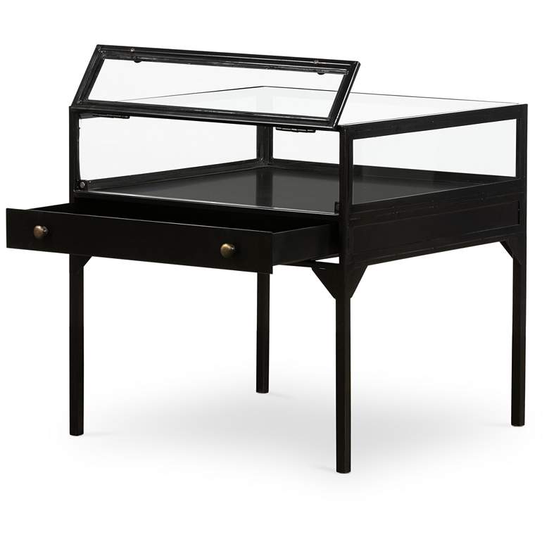 Image 5 Shadow Box 24 inch Wide Matte Black 1-Drawer End Table more views