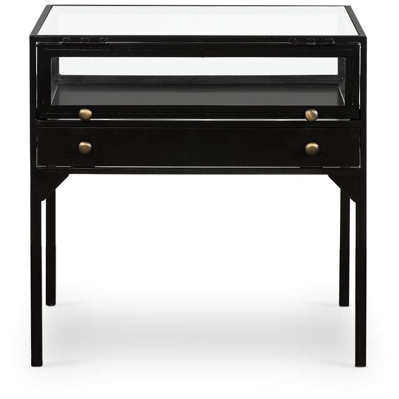 Image 7 Shadow Box 24 inch Wide Matte Black 1-Drawer End Table more views