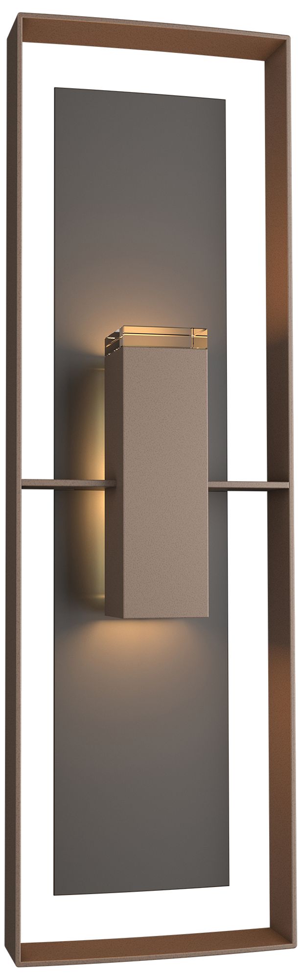 Shadow Box 34"H 2-Light Coastal Bronze Outdoor Sconce