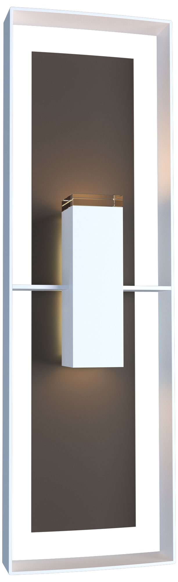 Shadow Box 34" High 2-Light Coastal White Outdoor Wall Sconce