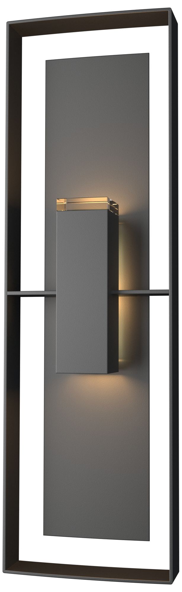 Shadow Box 34" High 2-Light Coastal Black Outdoor Wall Sconce - Black