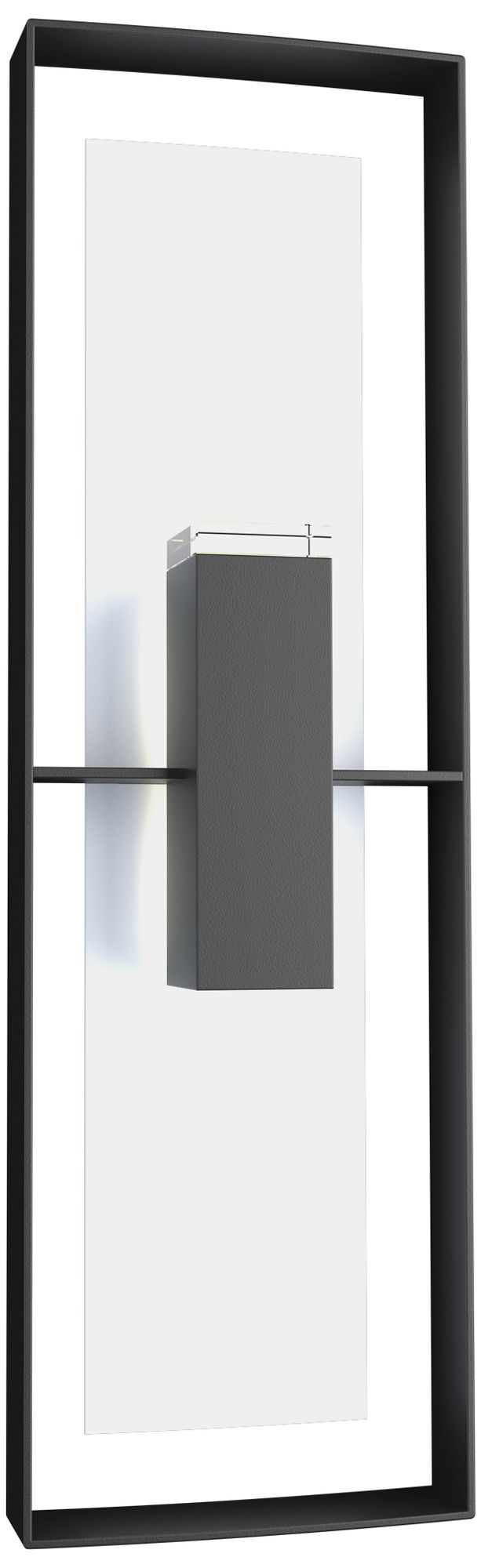 Shadow Box 34" High 2-Light Coastal Black Outdoor Wall Sconce - White