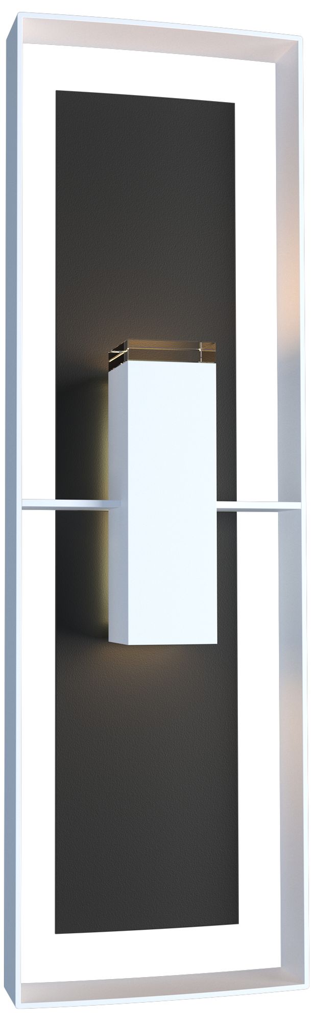 Shadow Box 34" High 2-Light Coastal White Outdoor Wall Sconce - Black