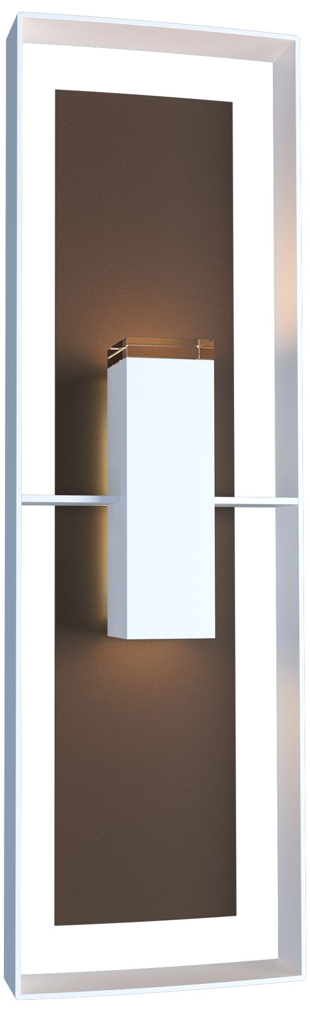 Shadow Box 34" High 2-Light Coastal White Outdoor Wall Sconce - Bronze