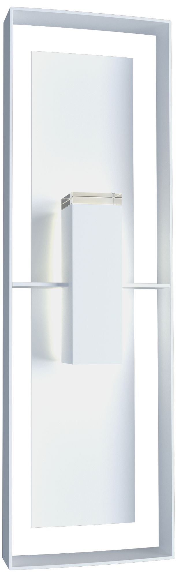 Shadow Box 34" High 2-Light Coastal White Outdoor Wall Sconce - White
