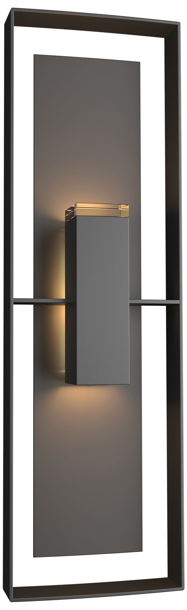 Shadow Box 34"H 2-Light Coastal Black Outdoor Sconce - Made to Order