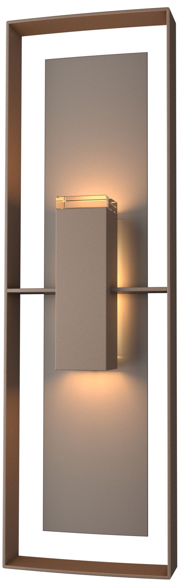 Shadow Box 34"H 2-Light Coastal Bronze Outdoor Wall Sconce Made to Ord