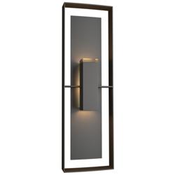 Shadow Box 34"H Black Accented Oiled Bronze Outdoor Sconce w/ Clear Sh