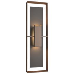 Shadow Box 34"H Oiled Bronze Accented Bronze Outdoor Sconce w/ Clear S