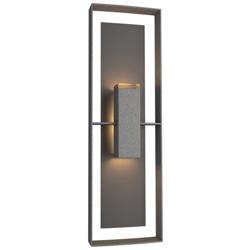 Shadow Box 34"H Oiled Bronze Accented Iron Outdoor Sconce w/ Clear Sha