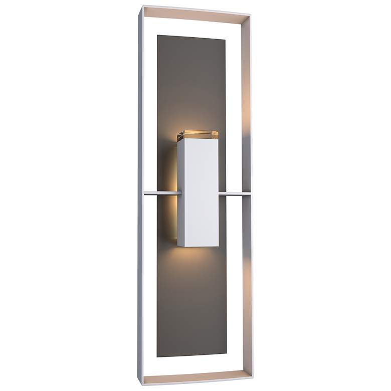 Image 1 Shadow Box 34"H Oiled Bronze Accented Steel Outdoor Sconce w/ Clear Sh