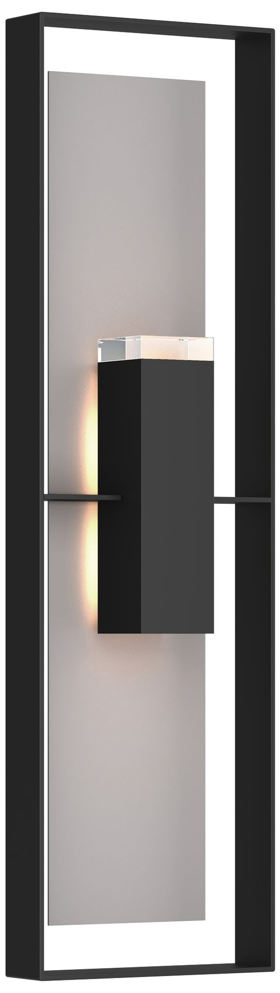 Shadow Box 45"H 2-Light Coastal Black Outdoor Wall Sconce