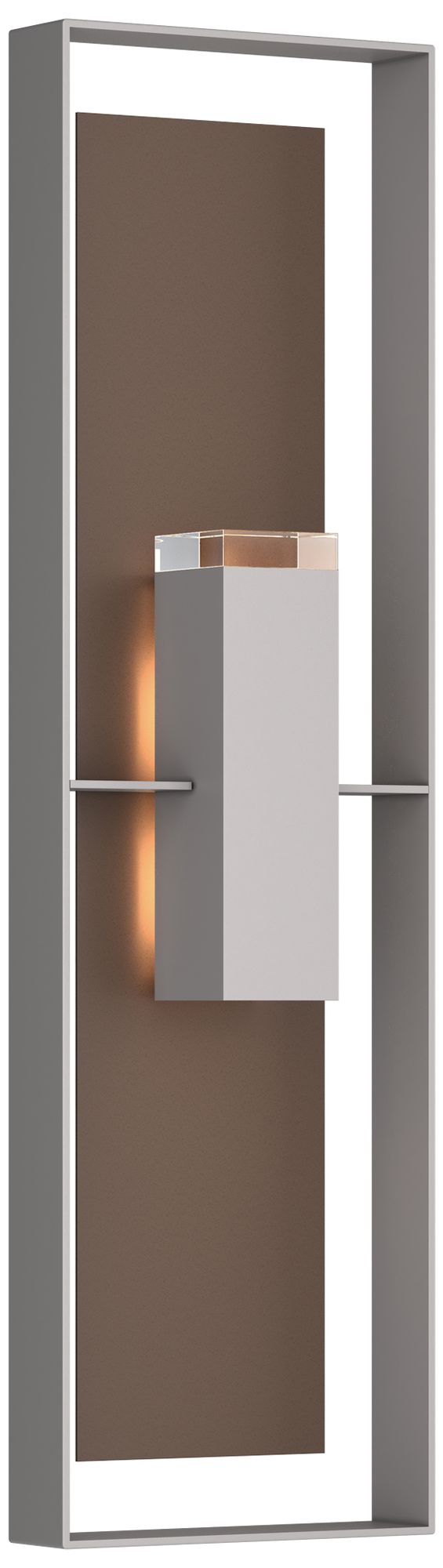 Shadow Box 45"H 2-Light Coastal Burnished Steel Outdoor Sconce