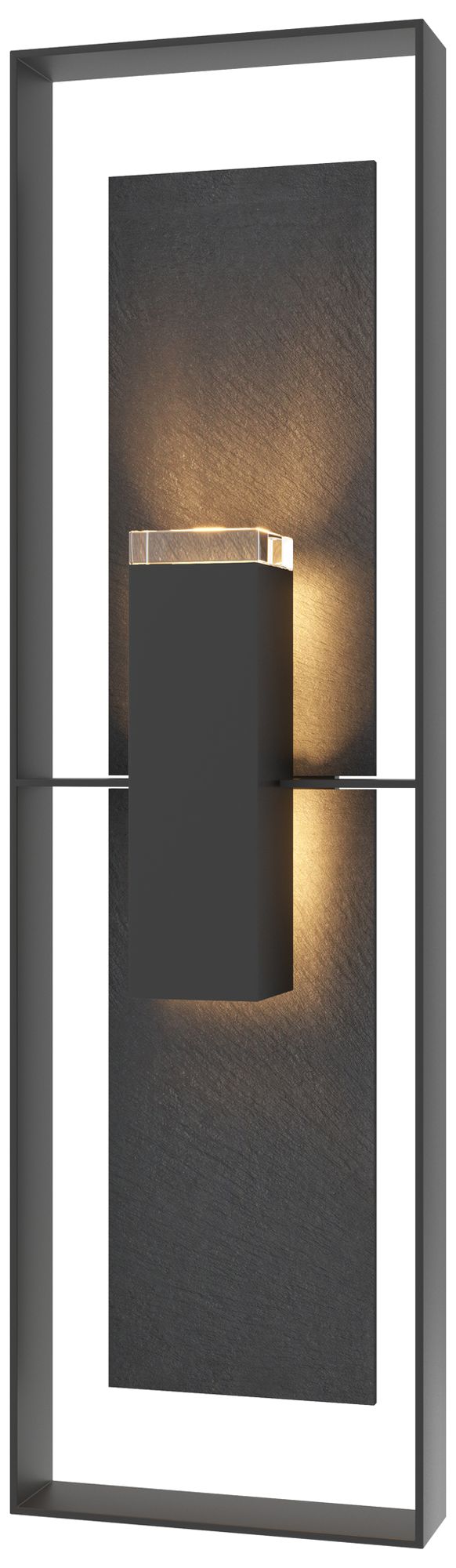 Shadow Box 45" High 2-Light Coastal Black Outdoor Wall Sconce