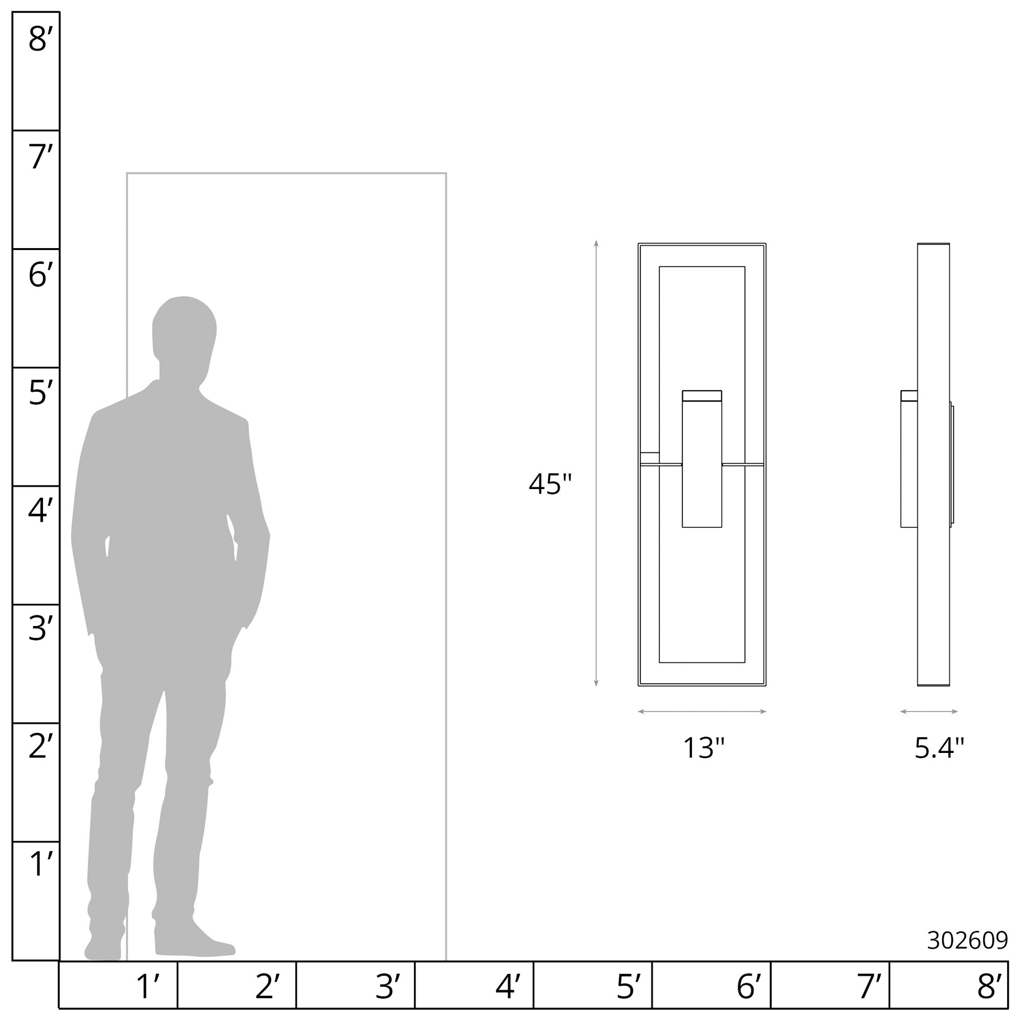 Shadow Box 45" High 2-Light Coastal Black Outdoor Wall Sconce