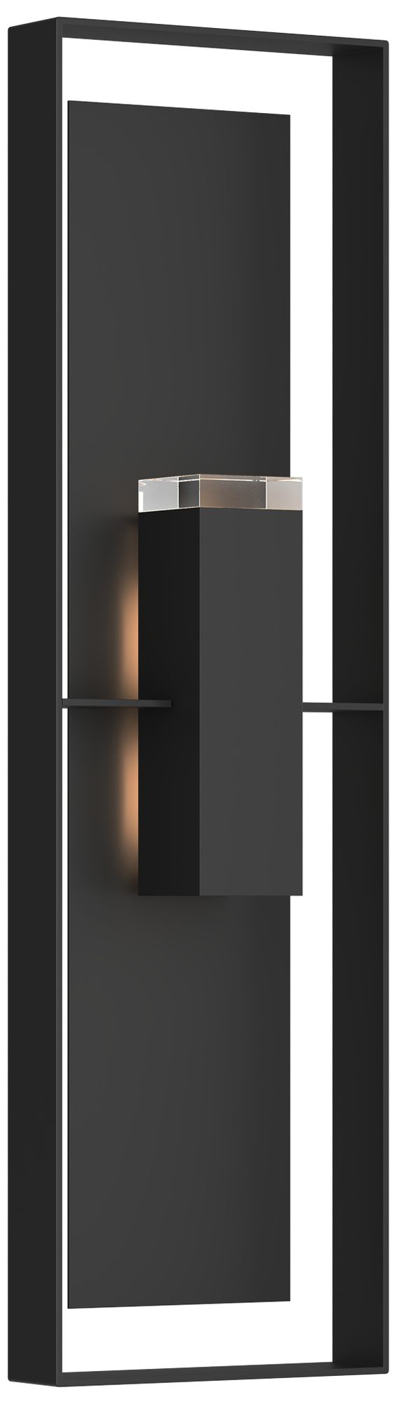 Shadow Box 45" High 2-Light Coastal Black Outdoor Wall Sconce - Black
