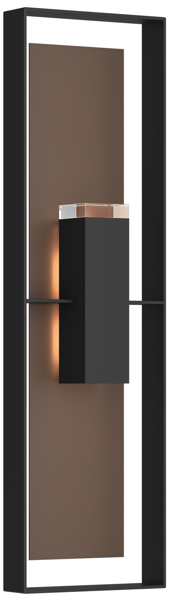 Shadow Box 45" High 2-Light Coastal Black Outdoor Wall Sconce - Bronze
